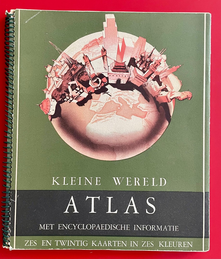 1950: Kleine Wereld Atlas met encyclopaedische informatie tweedehands kopen