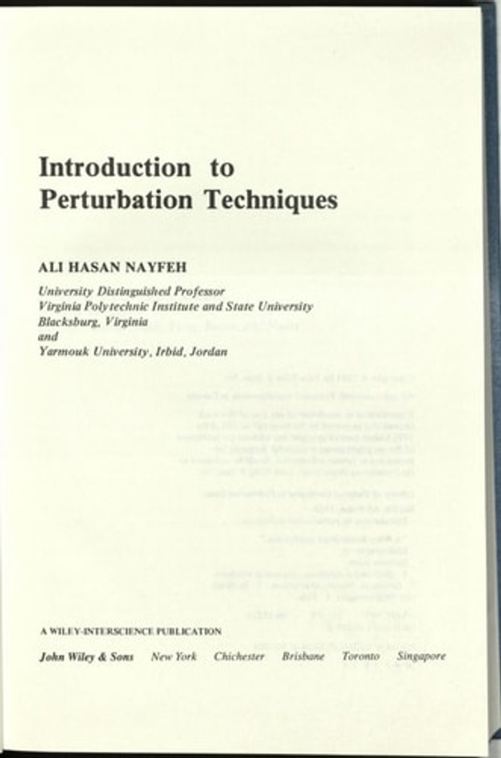Introduction to Perturbation Techniques tweedehands kopen | Books in ...